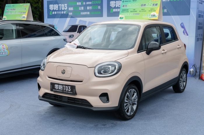 Zhongshan,guangdong,china June,10,2022:a,khaki,leapmotor,t03,electrical,car.